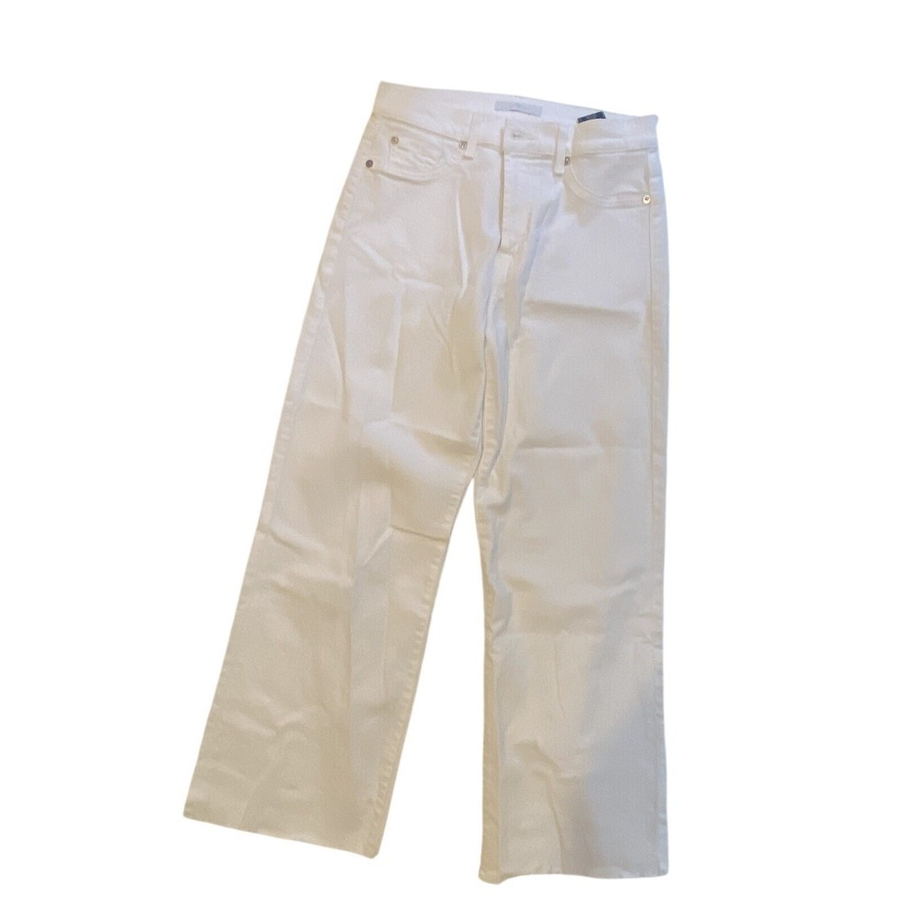 NWT 7 For All Mankind White Wide Leg Cutoff Jeans 29